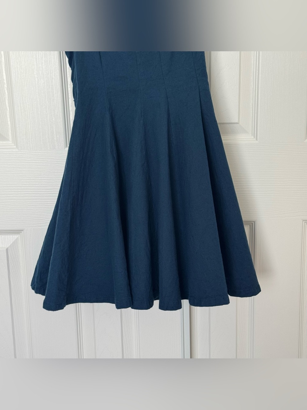 Free People free-est Tan Lines Stretch Linen Blend Mini Dress Navy Size M - Picture 5 of 16